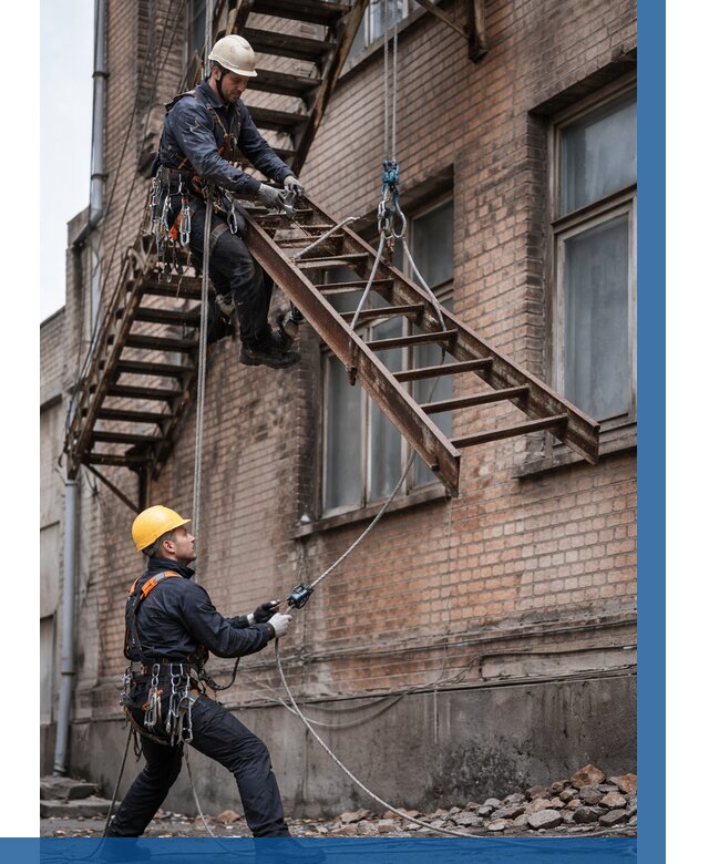 Демонтаж пожарной лестницы в Узловой от 12222 р. | ВЫСОТНИК-Злв