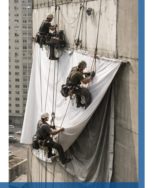 Замена баннерного полотна в Узловой от 6620 р. | ВЫСОТНИК-Злв—заказать