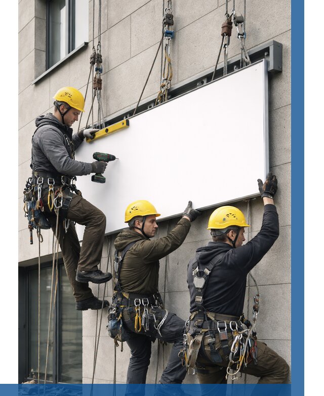 Монтаж рекламной вывески в Узловой от 8148 р. | ВЫСОТНИК-Злв