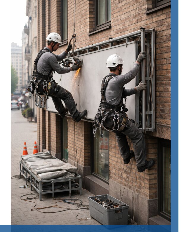 Демонтаж рекламной вывески в Узловой от 6620 р. | ВЫСОТНИК-Злв