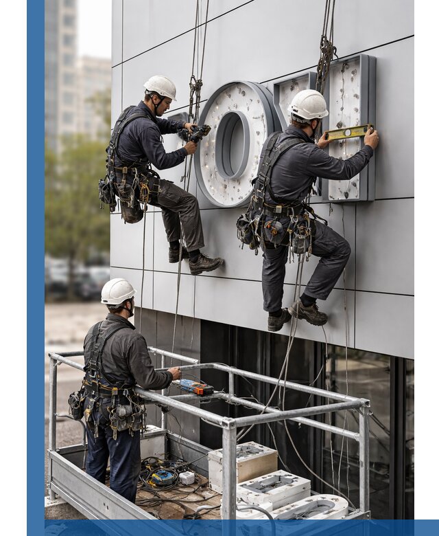 Профессиональный монтаж световых букв в Узловой под ключ