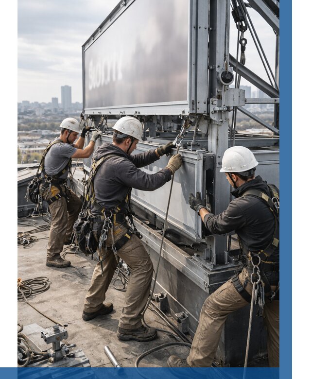 Монтаж крышной рекламной конструкции в Узловой от 61110 р.|ВЫСОТНИК-Злв