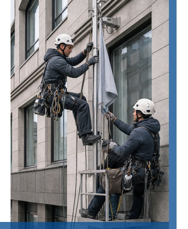 Установка флагов на фасаде в Узловой от 4583 р. | ВЫСОТНИК-Злв