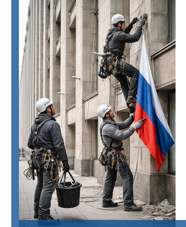 Профессиональная установка флагов на фасаде в Узловой