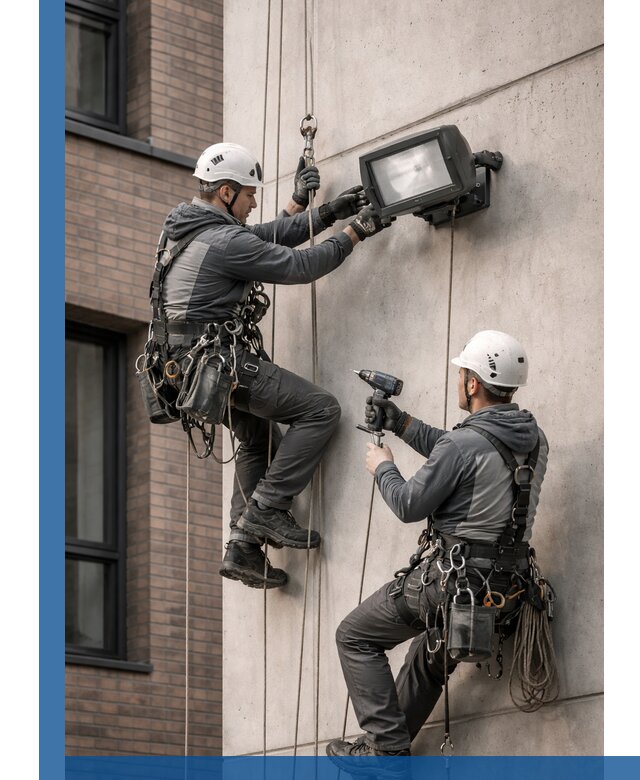 Профессиональный монтаж фасадных прожекторов в Узловой под ключ