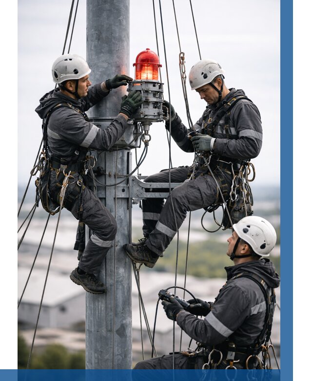 Монтаж заградительных огней в Узловой от 8657 р. | ВЫСОТНИК-Злв