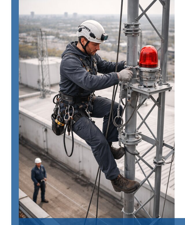 Монтаж заградительных огней и обслуживание объектов в Узловой