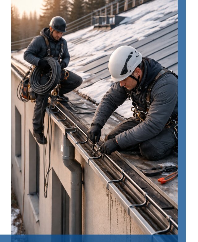 Монтаж греющего кабеля на кровле в Узловой от 458 р. | ВЫСОТНИК-Злв