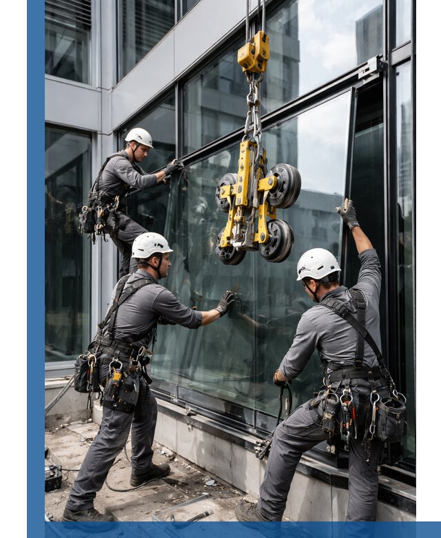 Структурное остекление фасадов в Узловой монтаж и обслуживание