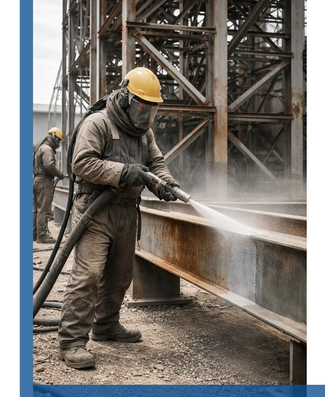 Пескоструйная очистка металлоконструкций в Узловой промышленная