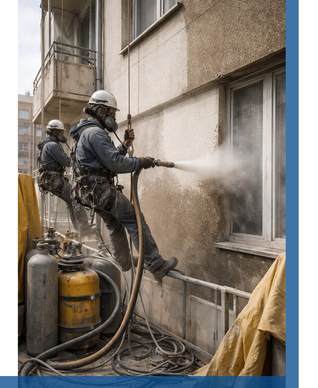 Пескоструйная очистка фасада в Узловой от 662 р. | ВЫСОТНИК-Злв