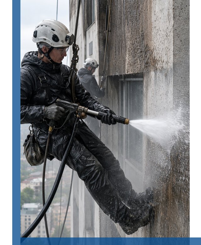 Гидроструйная очистка фасадов и конструкций в Узловой