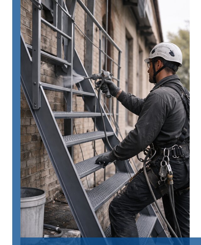 Покраска и антикоррозионная защита пожарных лестниц в Узловой