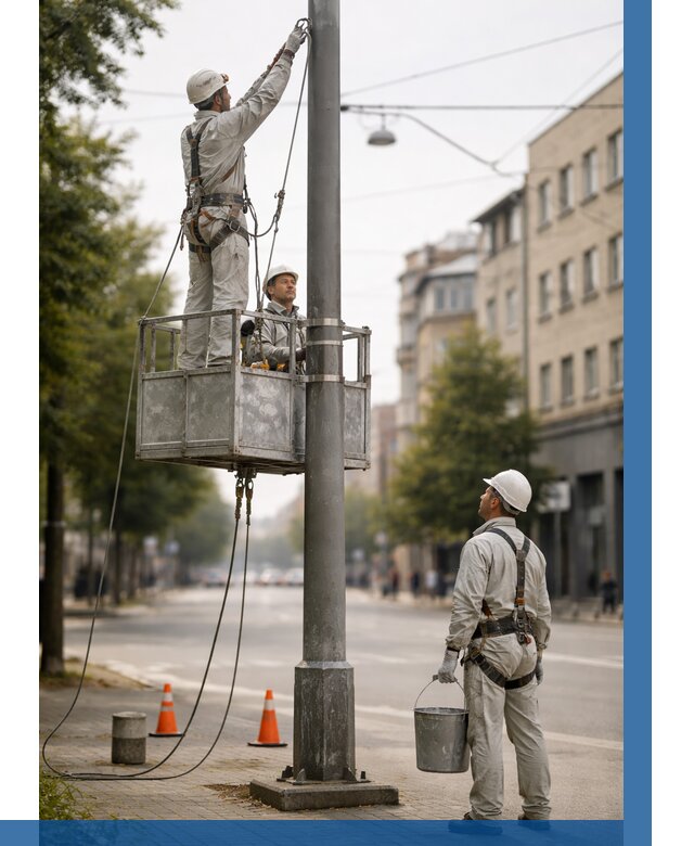 Покраска опор освещения в Узловой от 5093 р. | ВЫСОТНИК-Злв