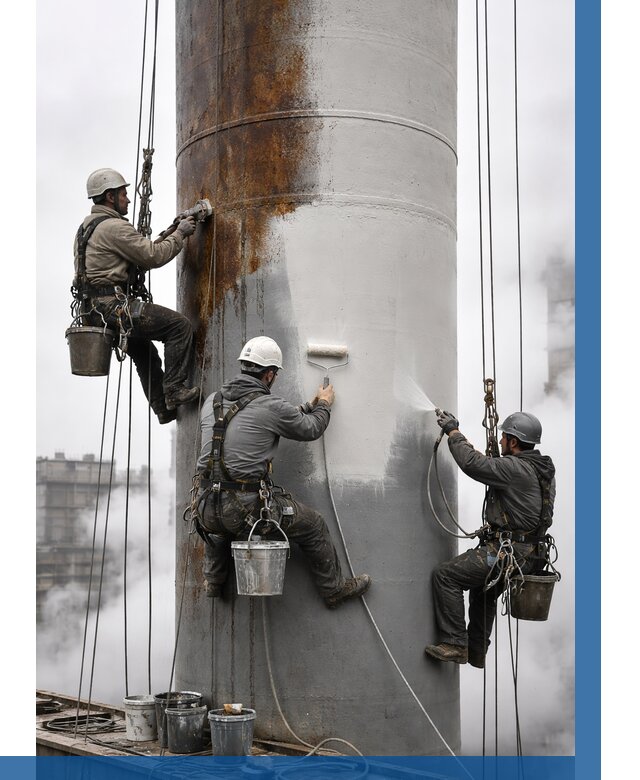 Покраска дымовых труб в Узловой от 8657 р. | ВЫСОТНИК-Злв