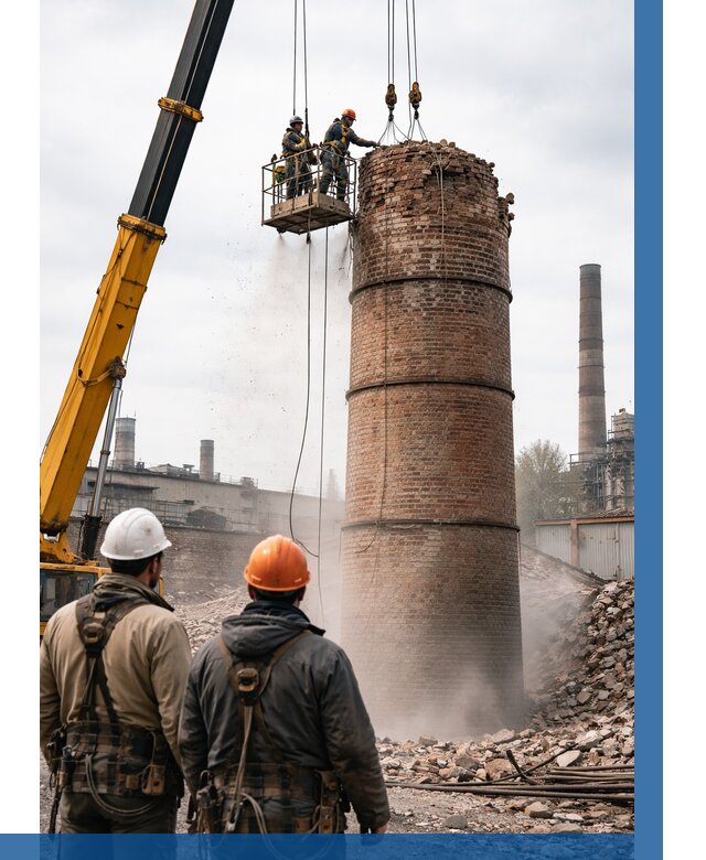 Демонтаж дымовой трубы в Узловой от 91665 р. | ВЫСОТНИК-Злв, смета