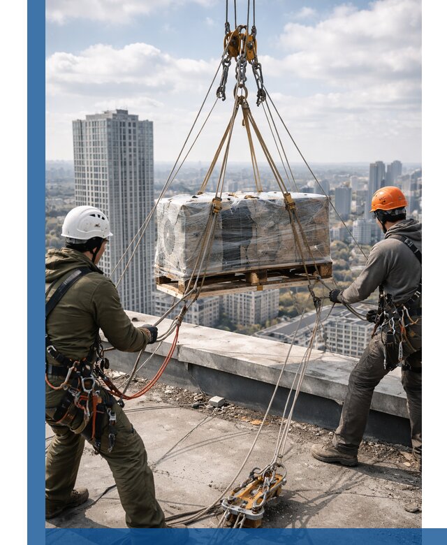 Подъем и монтаж крупногабаритных грузов на крышу в Узловой
