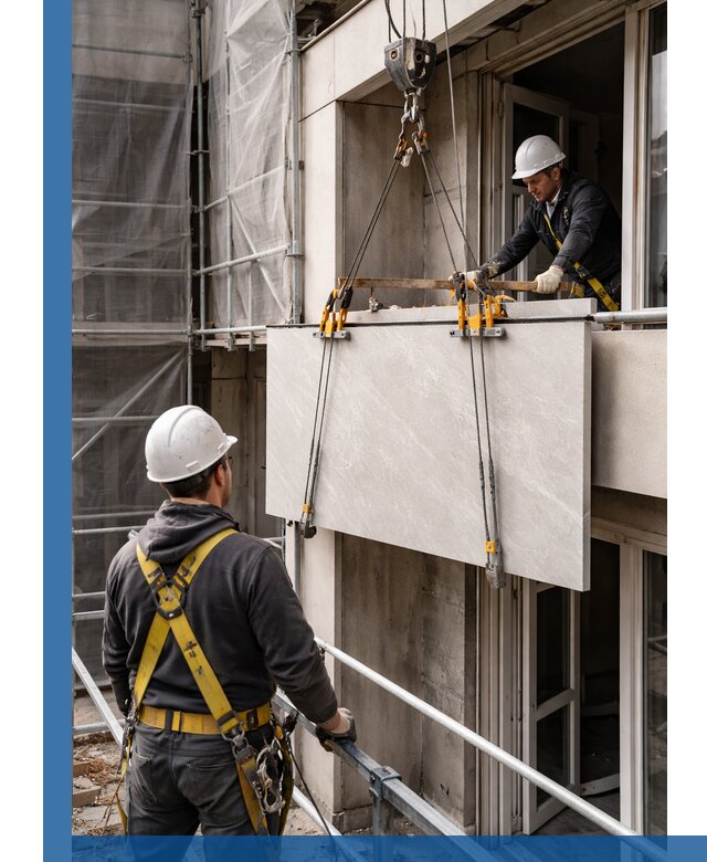 Подъем керамогранита на этаж в Узловой грузчиками и техникой