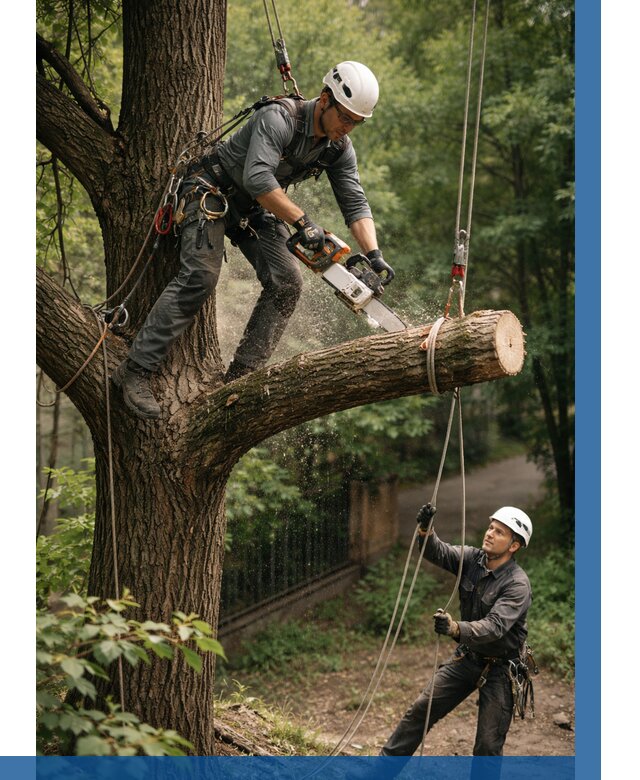Спил деревьев альпинистами в Узловой от 8148 р. | ВЫСОТНИК-Злв