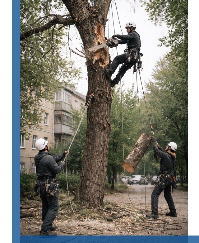 Срочное удаление аварийных деревьев в Узловой с гарантией безопасности