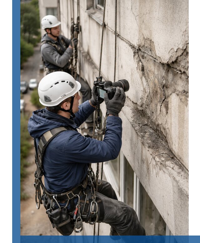 Фотофиксация дефектов фасада с высотной съемкой в Узловой