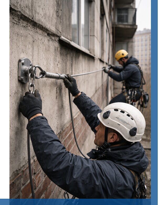 Монтаж анкерных линий в Узловой от 3056 р. | ВЫСОТНИК-Злв