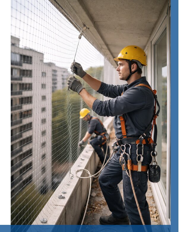 Монтаж сетки от птиц в Узловой от 4583 р. | ВЫСОТНИК-Злв