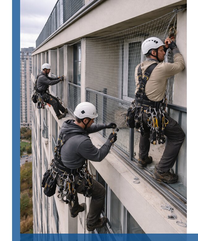 Профессиональный монтаж защитной сетки от птиц в Узловой